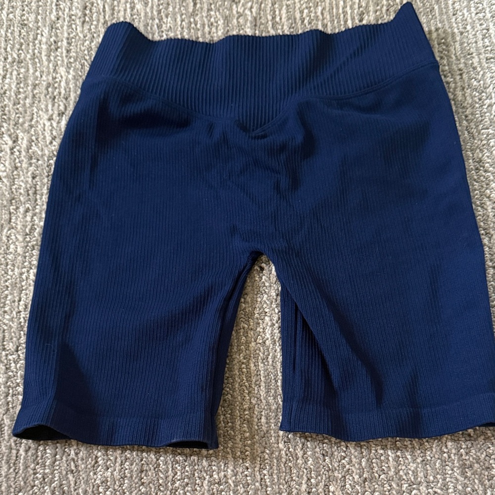 NVGTN Navy Ribbed Oxford Sealmess Shorts